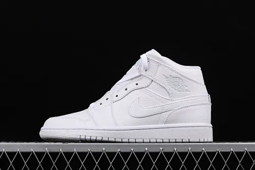 All Categories Air Jordan Jordan Series Basketball Shoes Air Jordan 1 Mid Air Jordan 1 Mid All White China Full First Layer Authentic Standard 554724-109
